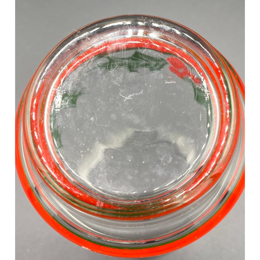 Set 6 Vintage 1980 Libbey Glass Tumbler Christmas Holiday Red Ribbon Holly - Picture 5 of 8